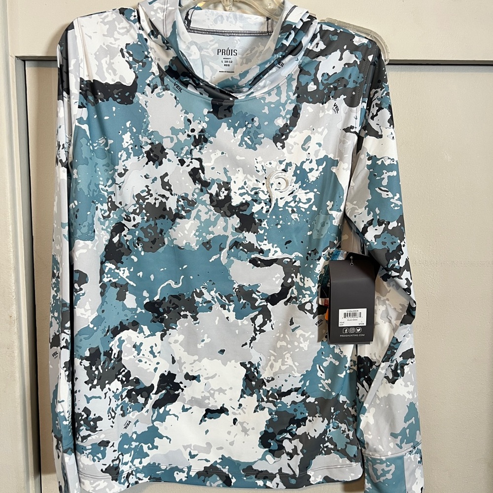 Prois large solas fishing hunting hoodie nwt